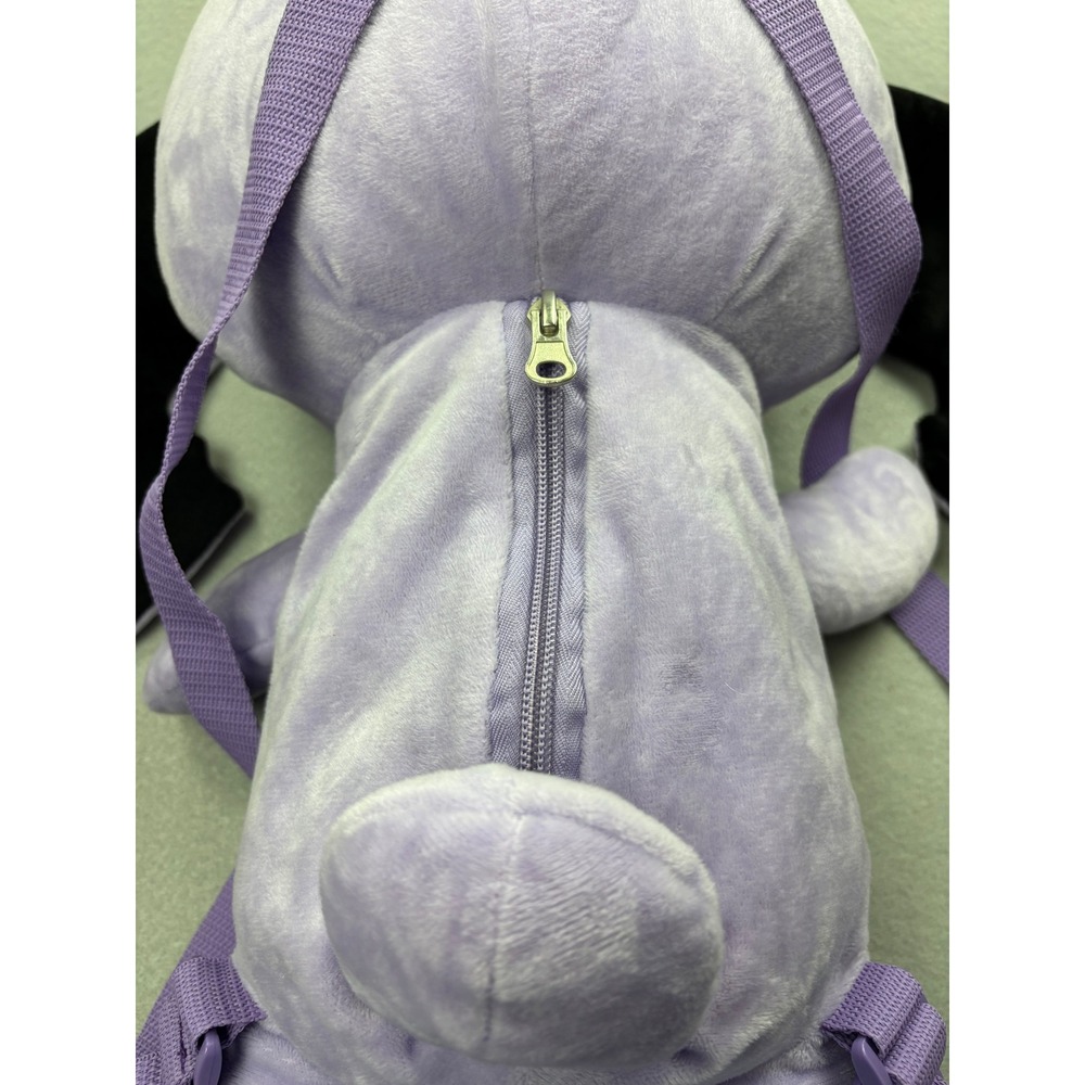Spookyville Critters Purple Bunny Plush Backpack Gothic Stitched Bunny Skull Ear - Picture 4 of 8
